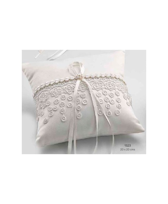 Cojín puntilla círculos 20x20 cms