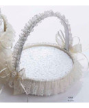 Cesta pequeña puntilla c/corcho blanco 16 cms