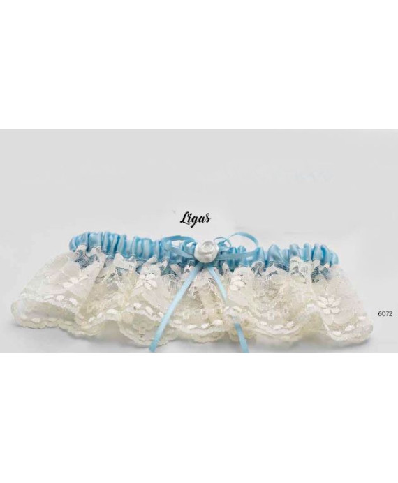 Liga puntilla cinta azul c/cajita transp