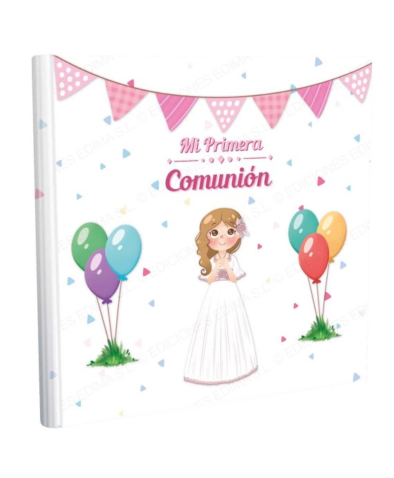 Libro de firmas comunion niña globos