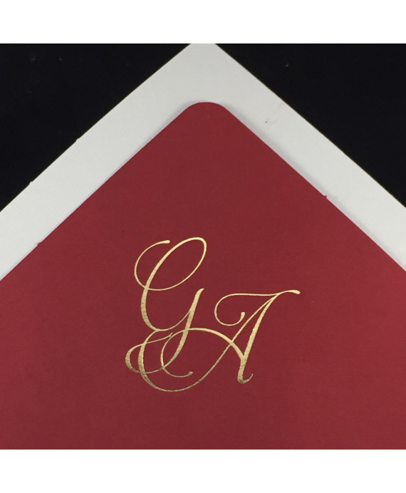 Invitacion de Boda tarjeton granate y oro