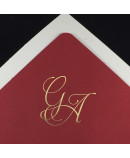 Invitacion de Boda tarjeton granate y oro
