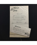 Invitacion de Boda bombillas corazon metal atado