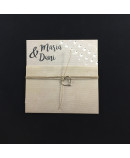 Invitacion de Boda bombillas corazon metal atado