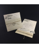 Invitacion de Boda bombillas corazon metal atado