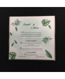 Invitacion de Boda nombres laser portada decoracion hojas