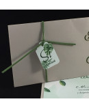 Invitacion de Boda nombres laser portada decoracion hojas