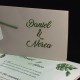Invitacion de Boda nombres laser portada decoracion hojas