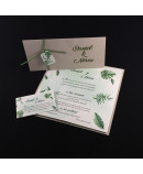 Invitacion de Boda nombres laser portada decoracion hojas