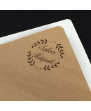 Invitacion de Boda iniciales laser esquina color kraft