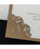 Invitacion de Boda iniciales laser esquina color kraft