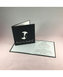 Invitacion de Boda rostros y nombres laser portada grafito