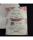 Invitacion de Boda composicion flores