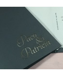 Invitacion de Boda nombres laser portada gris perlado