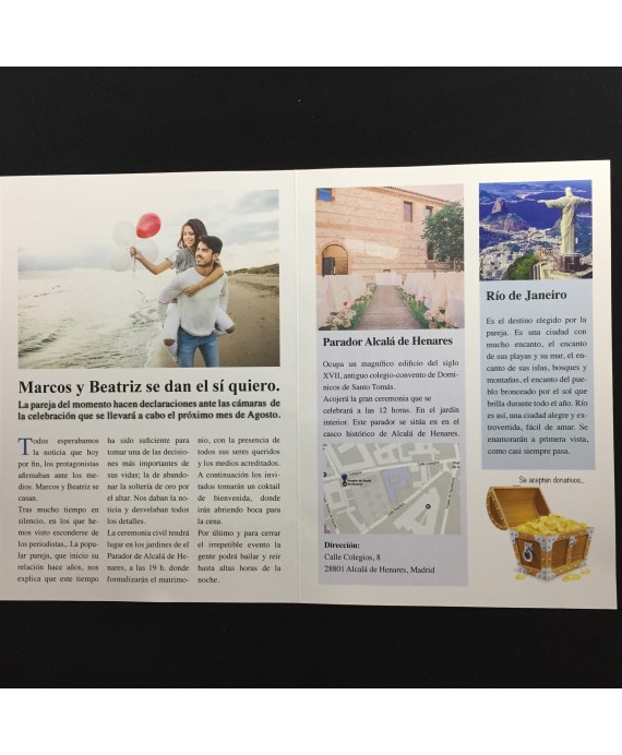 Invitacion de Boda periodico el pais