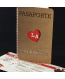 Invitacion de Boda pasaporte y billete de embarque corazon