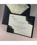 Invitacion de Boda iniciales laser esquinas color azul oscuro