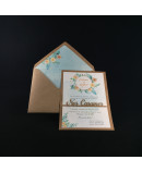 Invitacion de Boda nos casamos laser portada interior flores