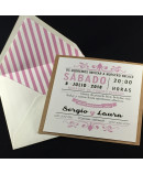Invitacion de Boda composicion calendario rosa