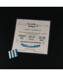 Invitacion de Boda composicion calendario azul