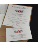 Invitacion de Boda kraft y coraon de metal atado