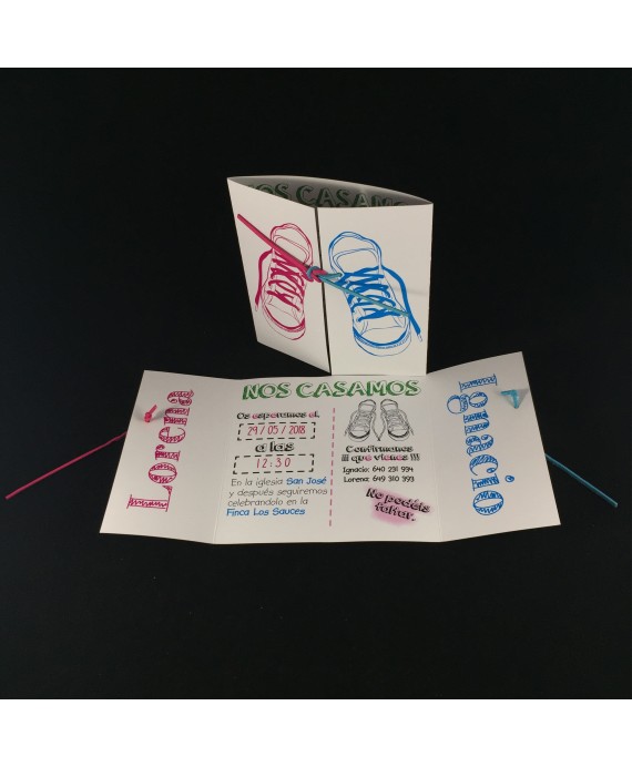 Invitacion de Boda zapatillas portada