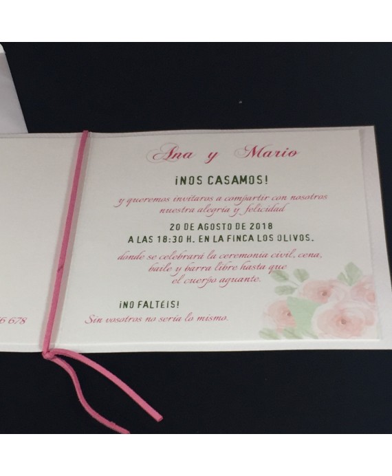 Invitacion de Boda rosas y nombres