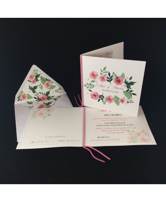 Invitacion de Boda rosas y nombres