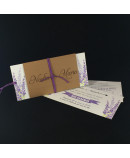 Invitacion de Boda nombres laser portada kraft interior lavanda