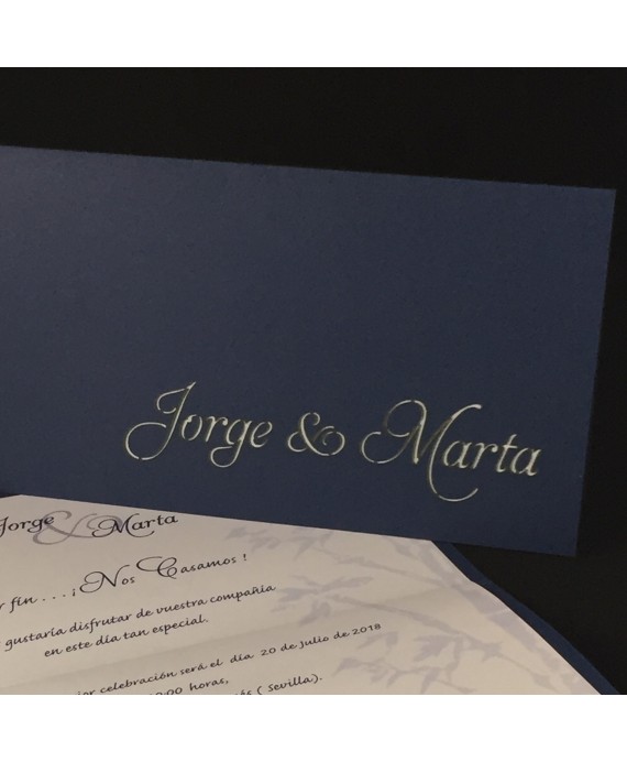 Invitacion de Boda nombres laser portada y pajaritos