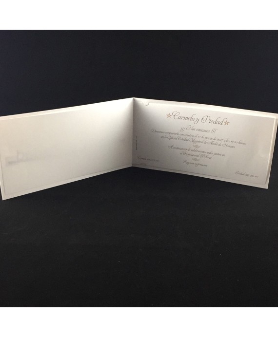 Invitacion de Boda nombres kraft portada laser troquel