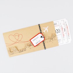 Invitacion de boda Paris avion portada tarjetas embarque
