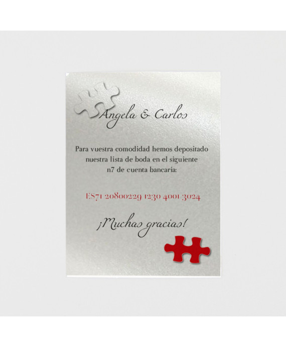 Tarjeta adicional puzzle corazon portada