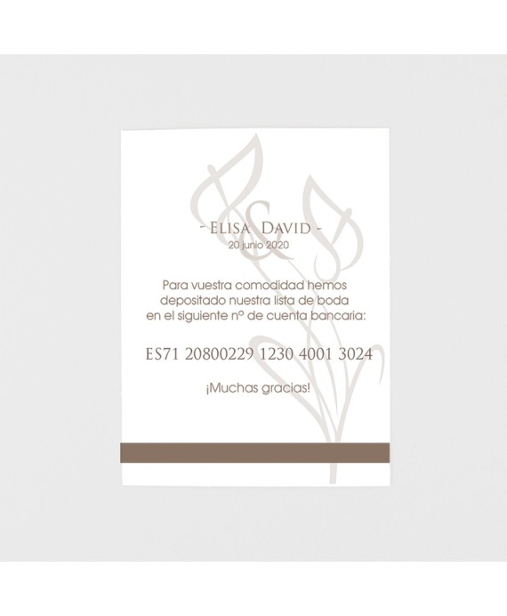 Tarjeta adicional marfil con lazo marron