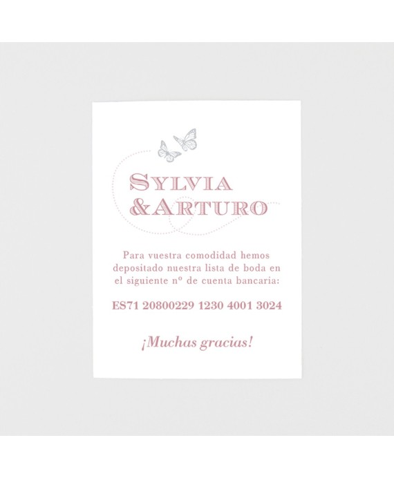 Tarjeta adicional mariposas