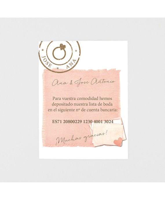 Tarjeta adicional tela de saco