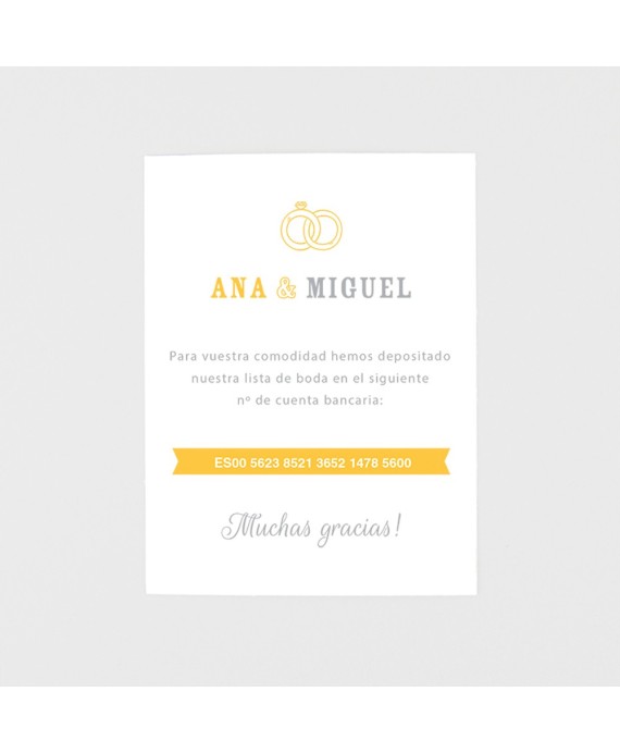 Tarjeta adicional amarilla con lazo