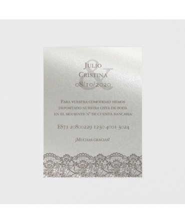 Tarjeta adicional lazo chocolate