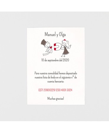 Tarjeta adicional novia iman novio