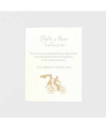 Tarjeta adicional elegante lazo marfil