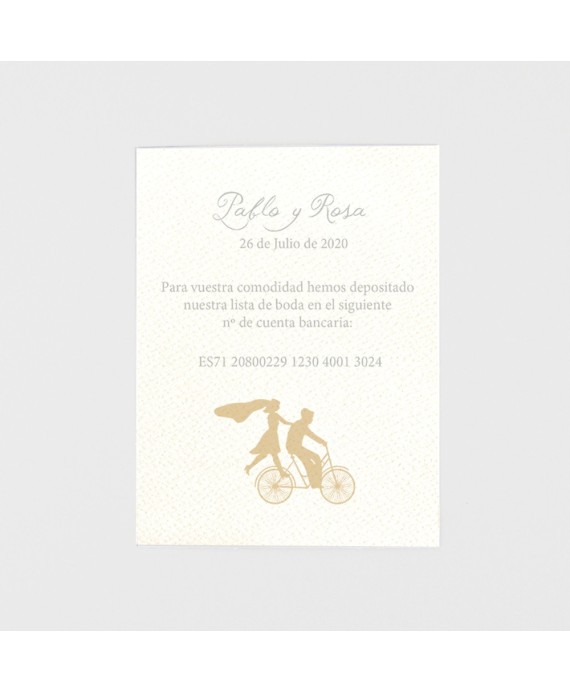 Tarjeta adicional elegante lazo marfil