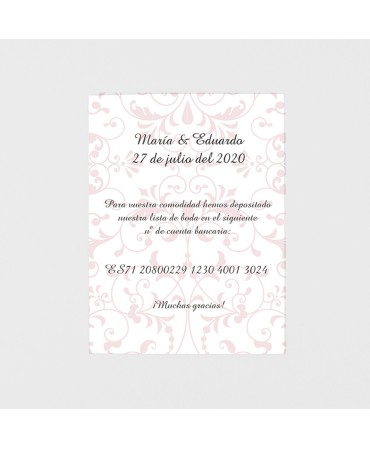 Tarjeta adicional arbol novios