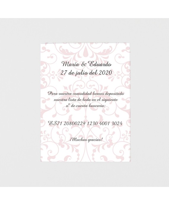 Tarjeta adicional arbol novios