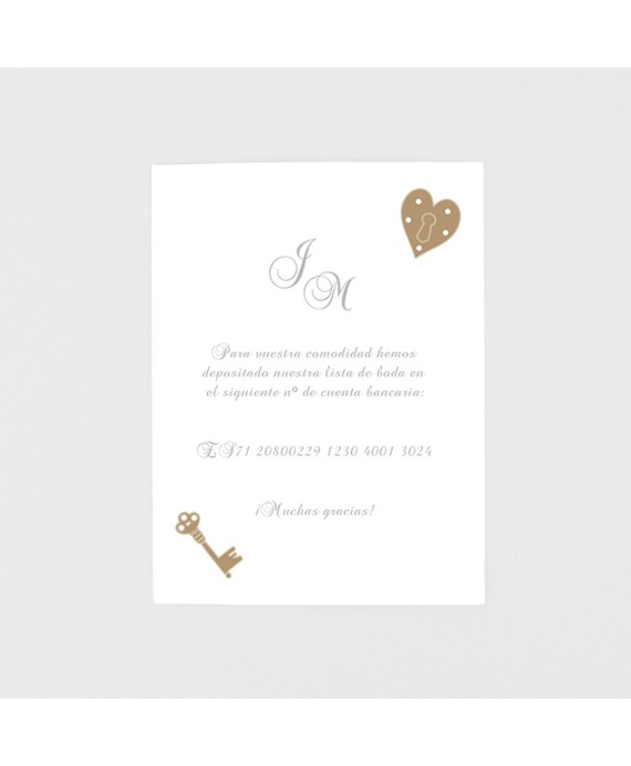 Tarjeta adicional llave candado