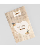 Menu para boda tablas de madera