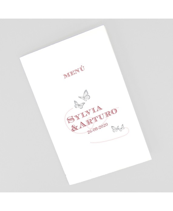 Menu para boda mariposas
