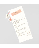 Menu para boda tela de saco