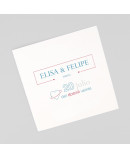 Menu para boda decorada lazo granate