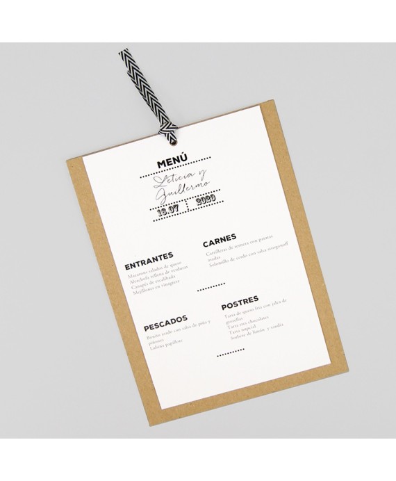 Menu para boda fotos portada