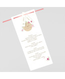 Menu para boda flores rosadas